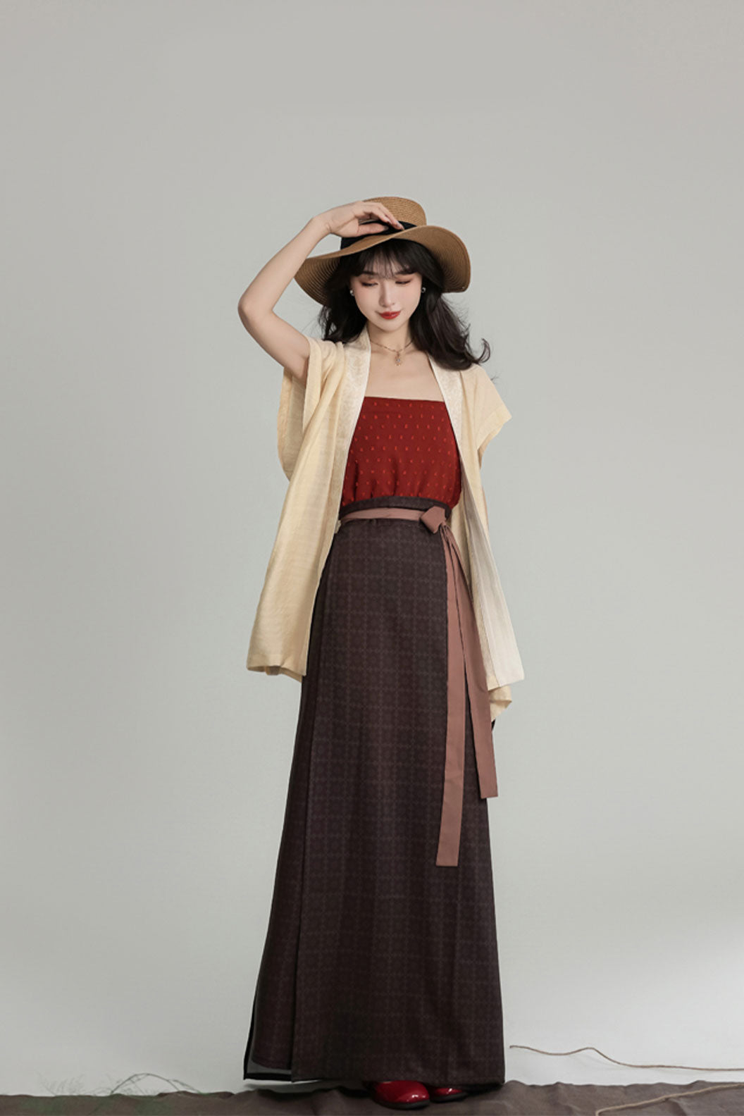 Song Dynasty Hanfu Swing Dress with Cardigan for Daily Wear - xiazhi 夏至