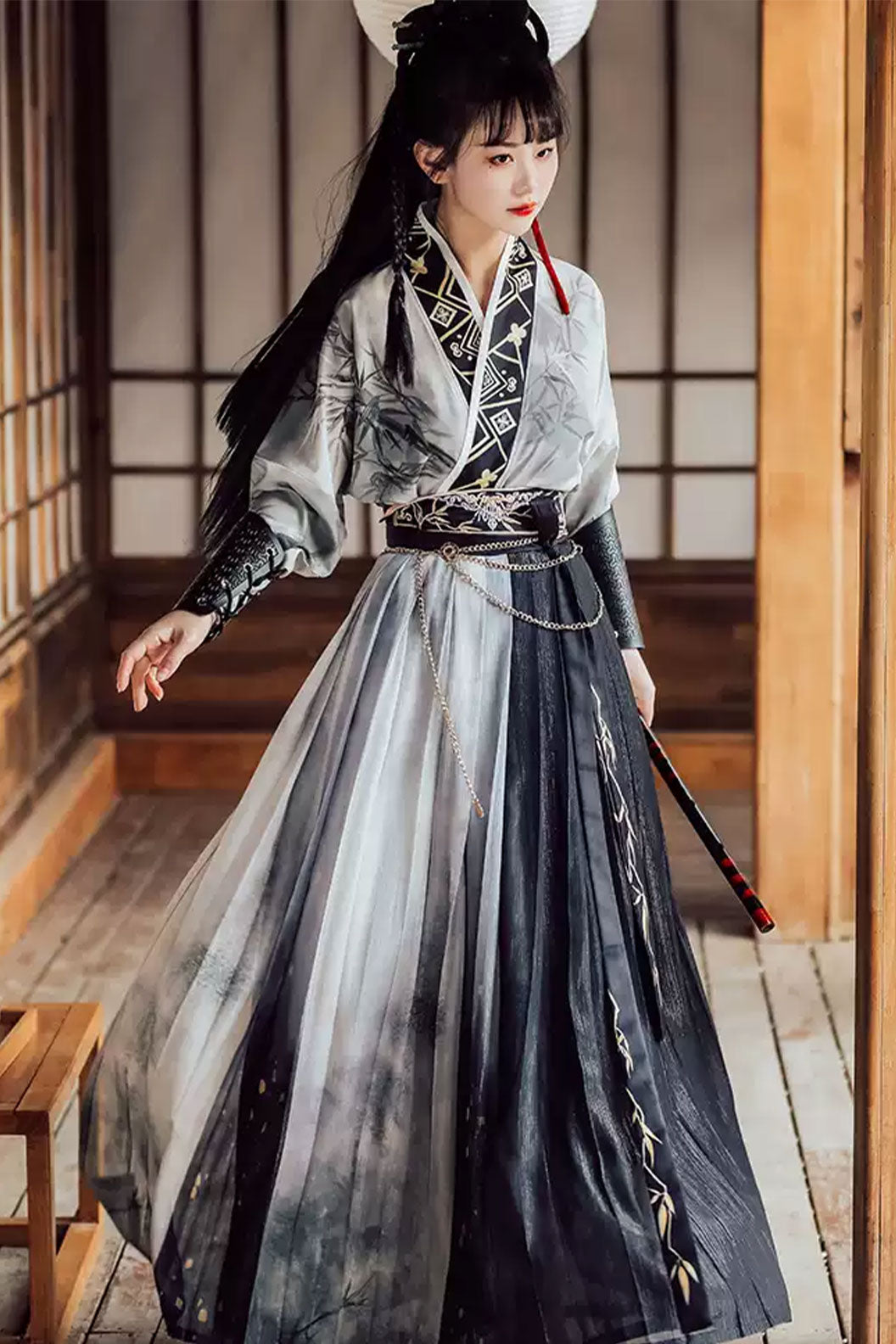 Song dynasty hanfu unisex 6 pieces hanfu with unparalleled bamboo - wushuang 无双