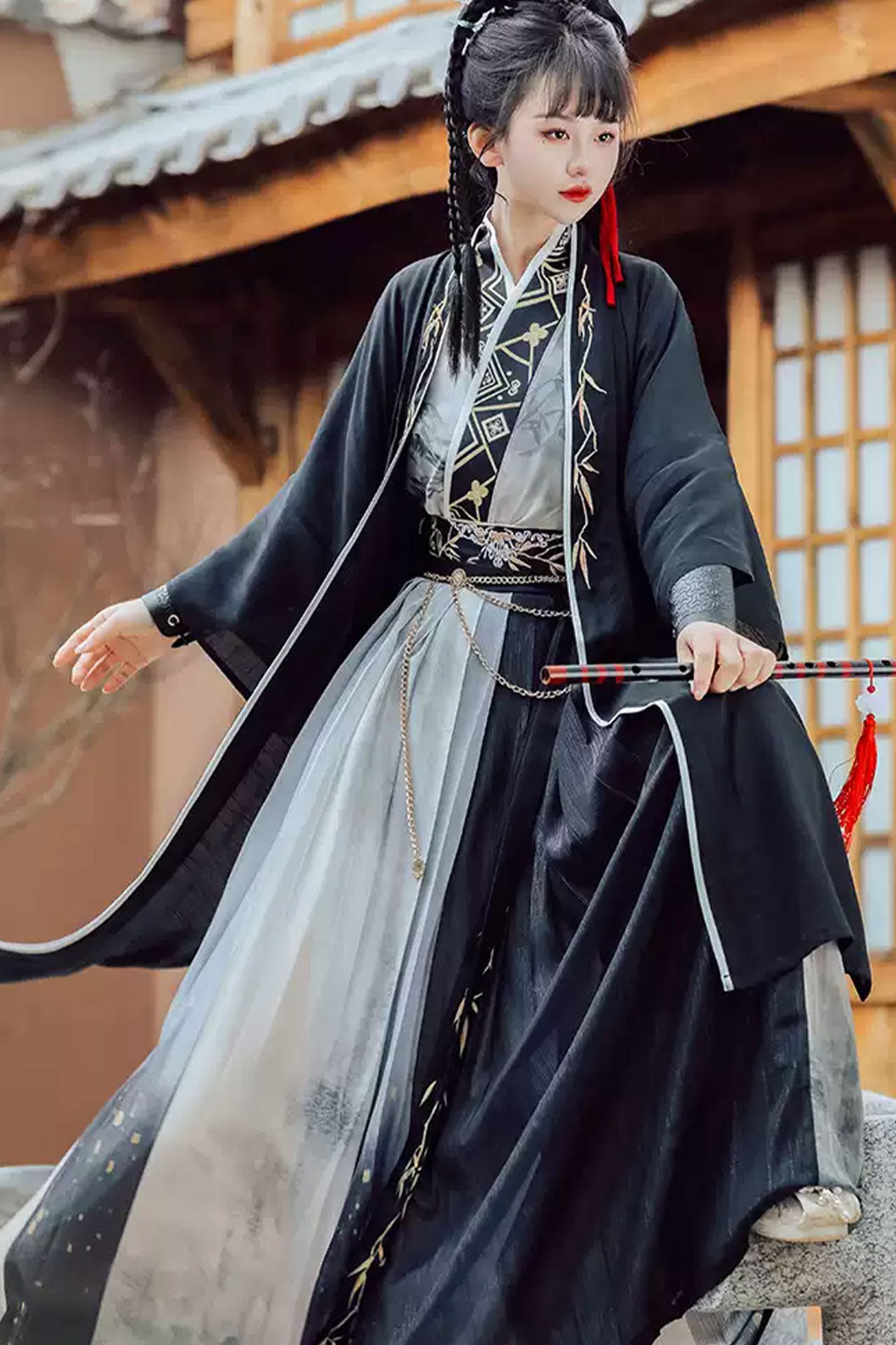 Song dynasty hanfu unisex 6 pieces hanfu with unparalleled bamboo - wushuang 无双