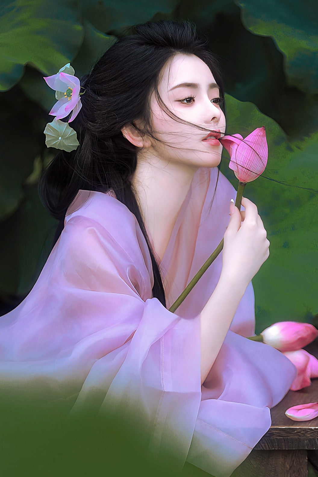 Song Dynasty New Chinese Style Daily Wear Purple Hanfu Dress - zihe 紫荷