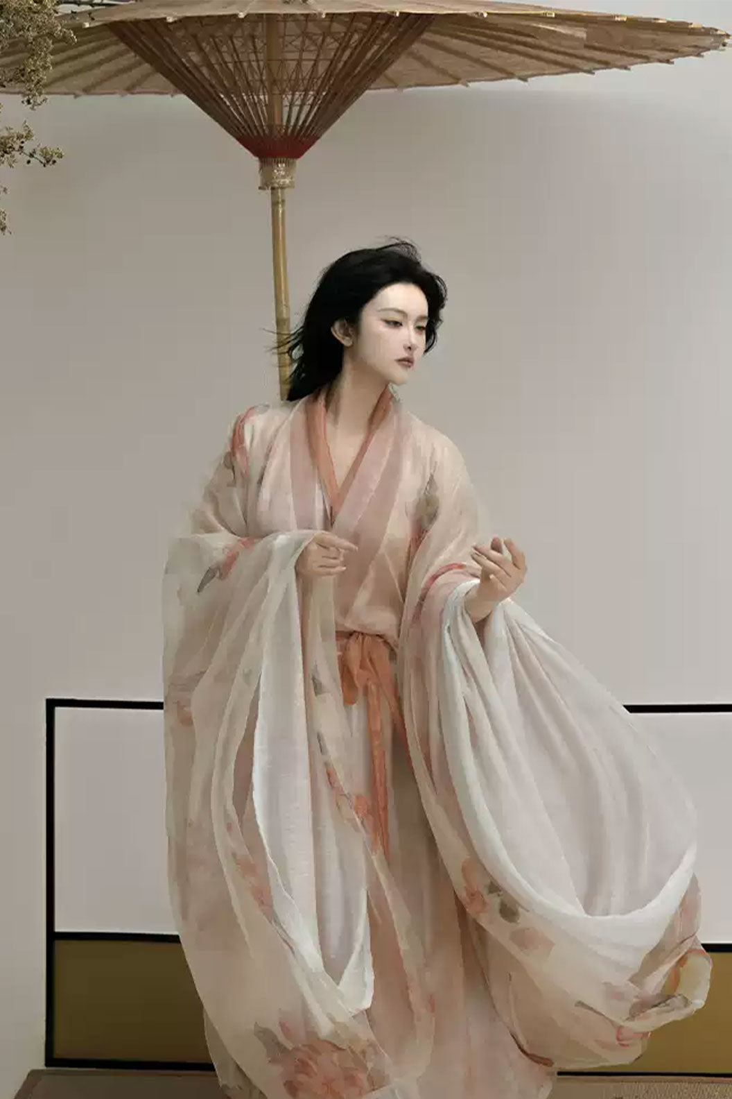 Song Dynasty Pink Hanfu Dress with Straight Hem and Cool Elegant Style - fuguangzui 浮光醉