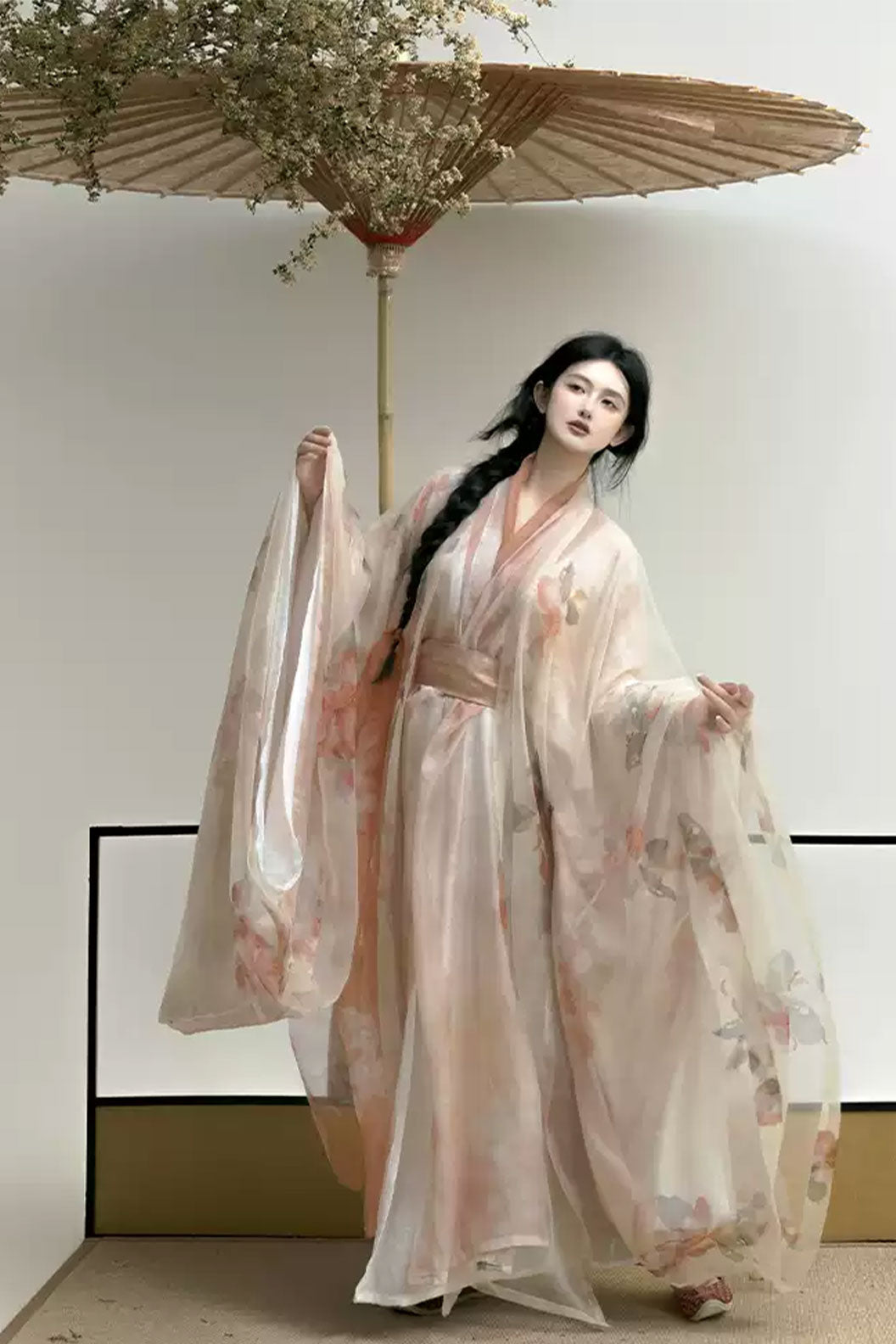 Song Dynasty Pink Hanfu Dress with Straight Hem and Cool Elegant Style - fuguangzui 浮光醉