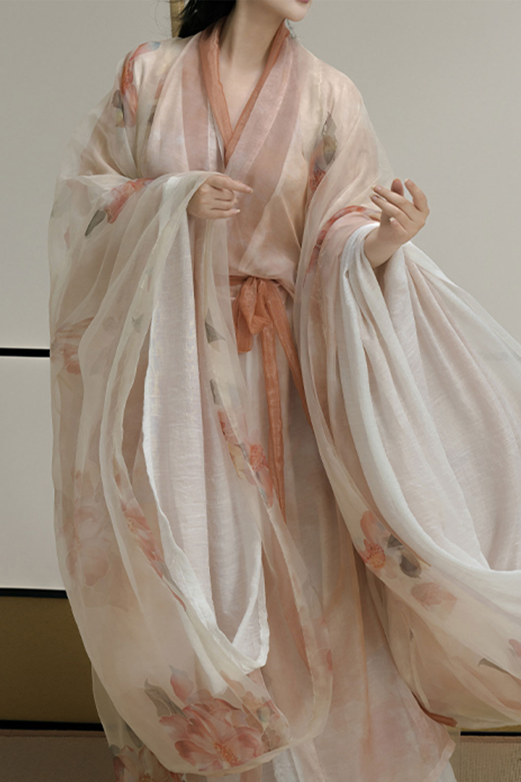 Song Dynasty Pink Hanfu Dress with Straight Hem and Cool Elegant Style - fuguangzui 浮光醉