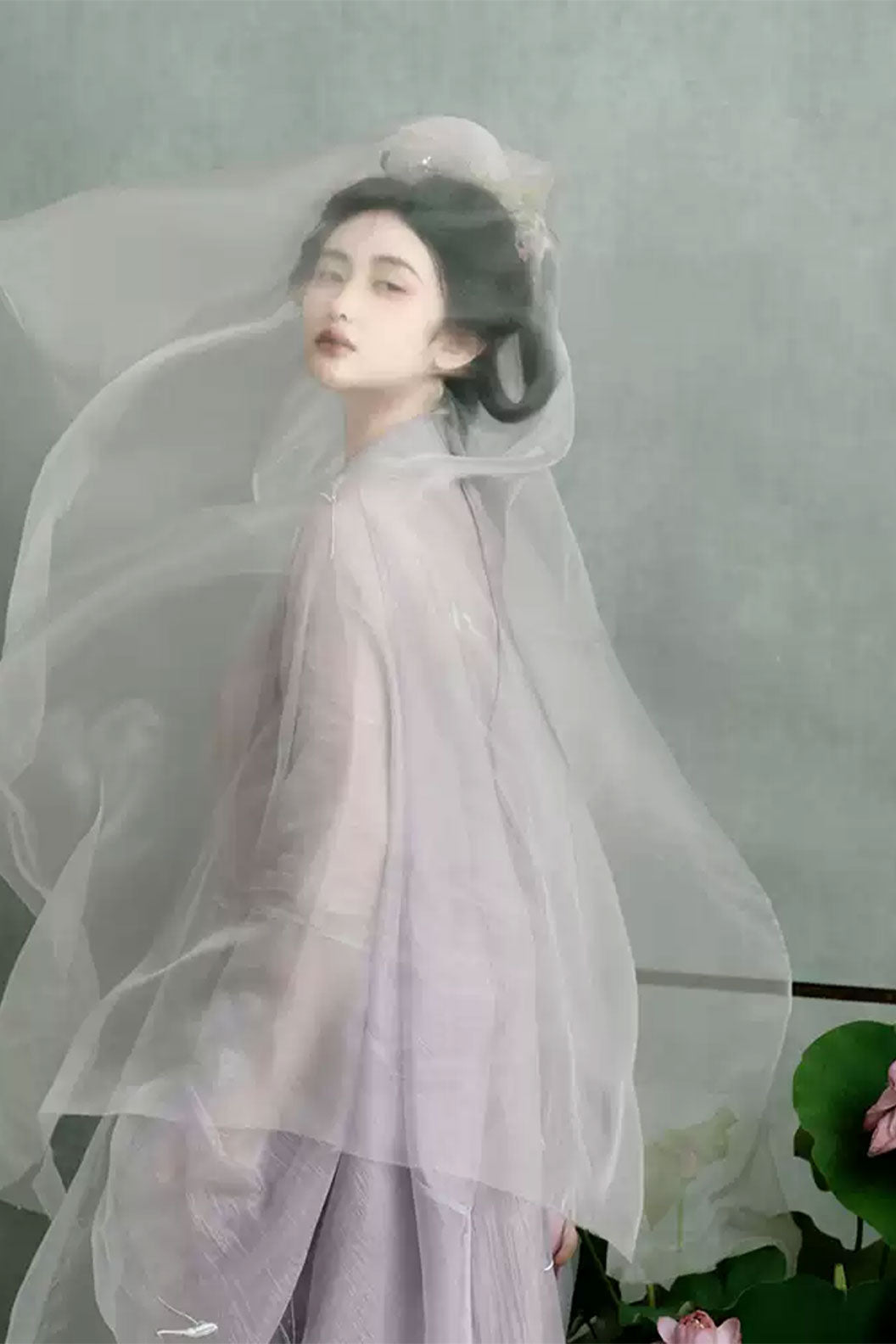 Song Dynasty Purple Hanfu Dress with Embroidery and Wide Sleeve Shirt - zhuyin 竹音