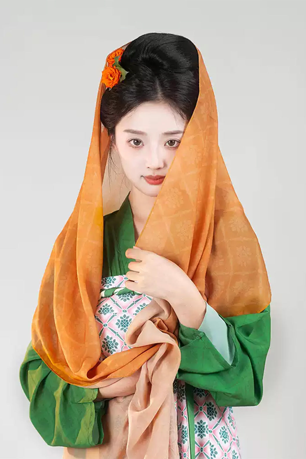 Tang Dynasty Blue Hanfu Dress Chest High Po Skirt with Shoulder Straps - daoliantu 捣练图