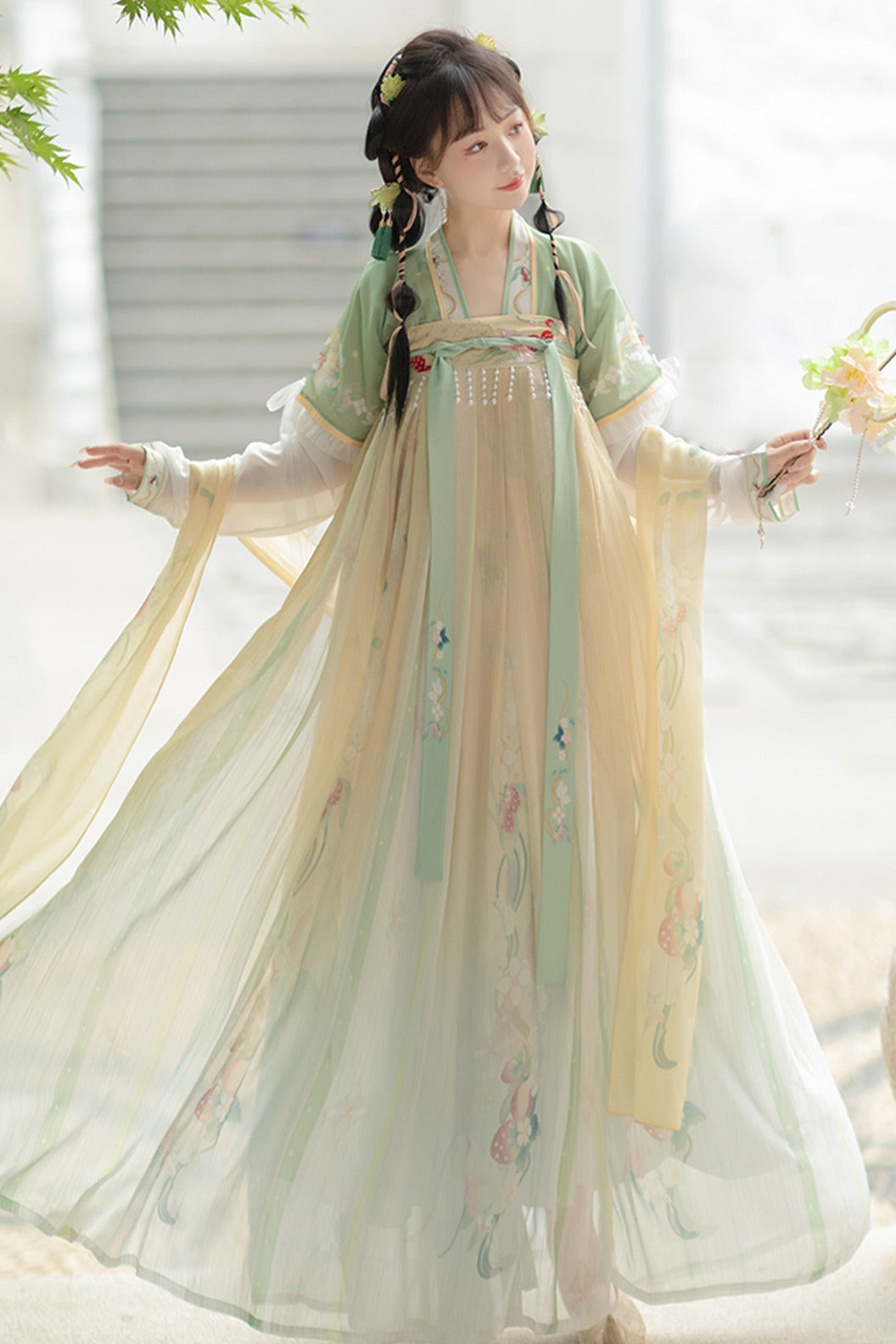 Tang Dynasty Blue Hanfu Dress Chest High Ruqun Chinese Style - lianshuang 恋霜