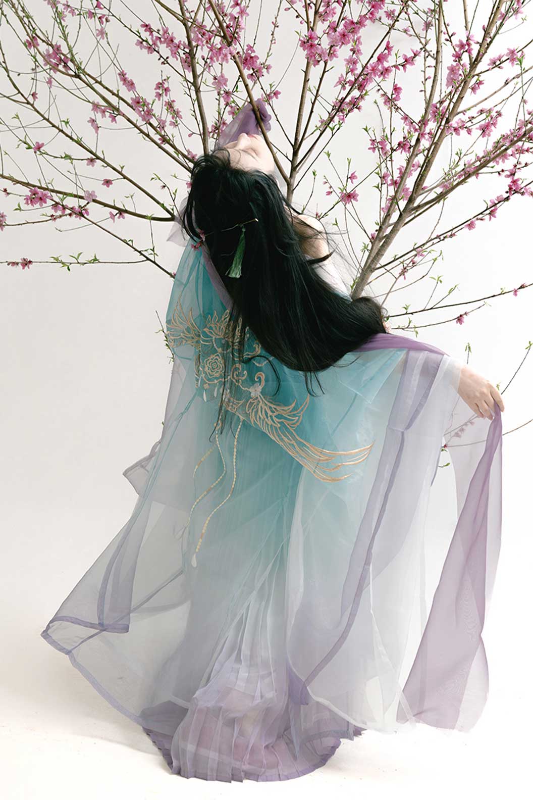 Tang Dynasty Blue-Purple Hanfu with Embroidery and Chest-High Ruqun Skirt - chuge 楚歌