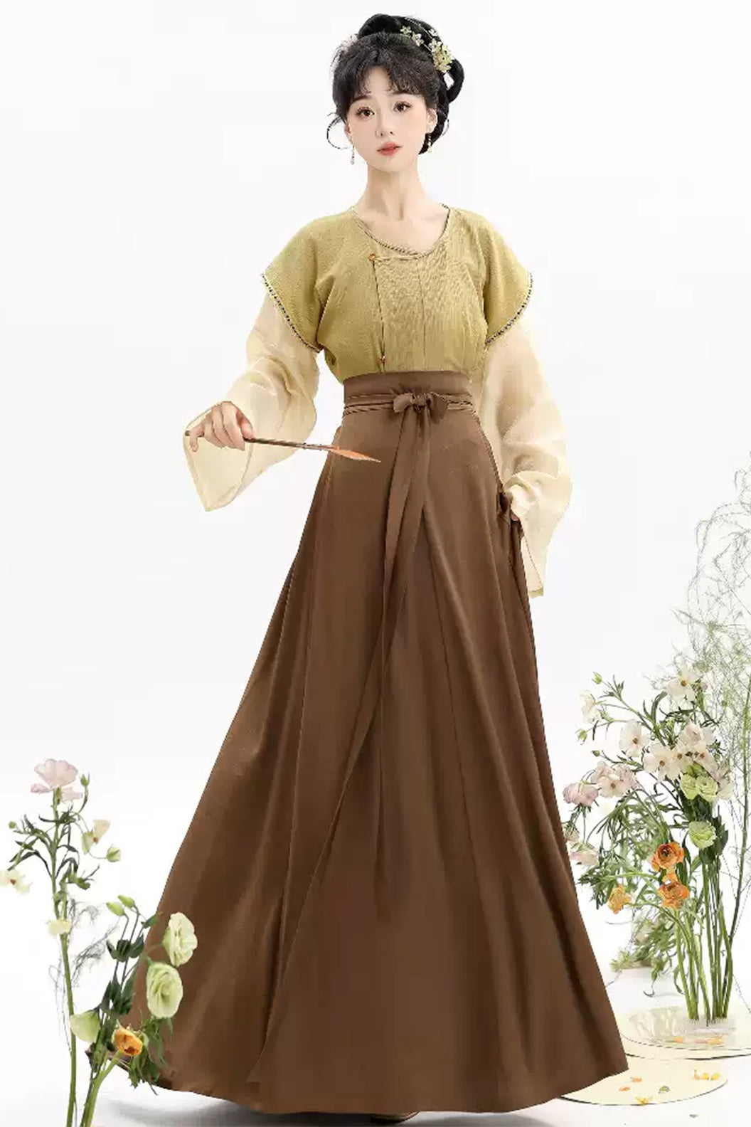 Tang Dynasty Clothing Beizi Spring Summer Set Purple Hanfu Dress - hehuan 合欢