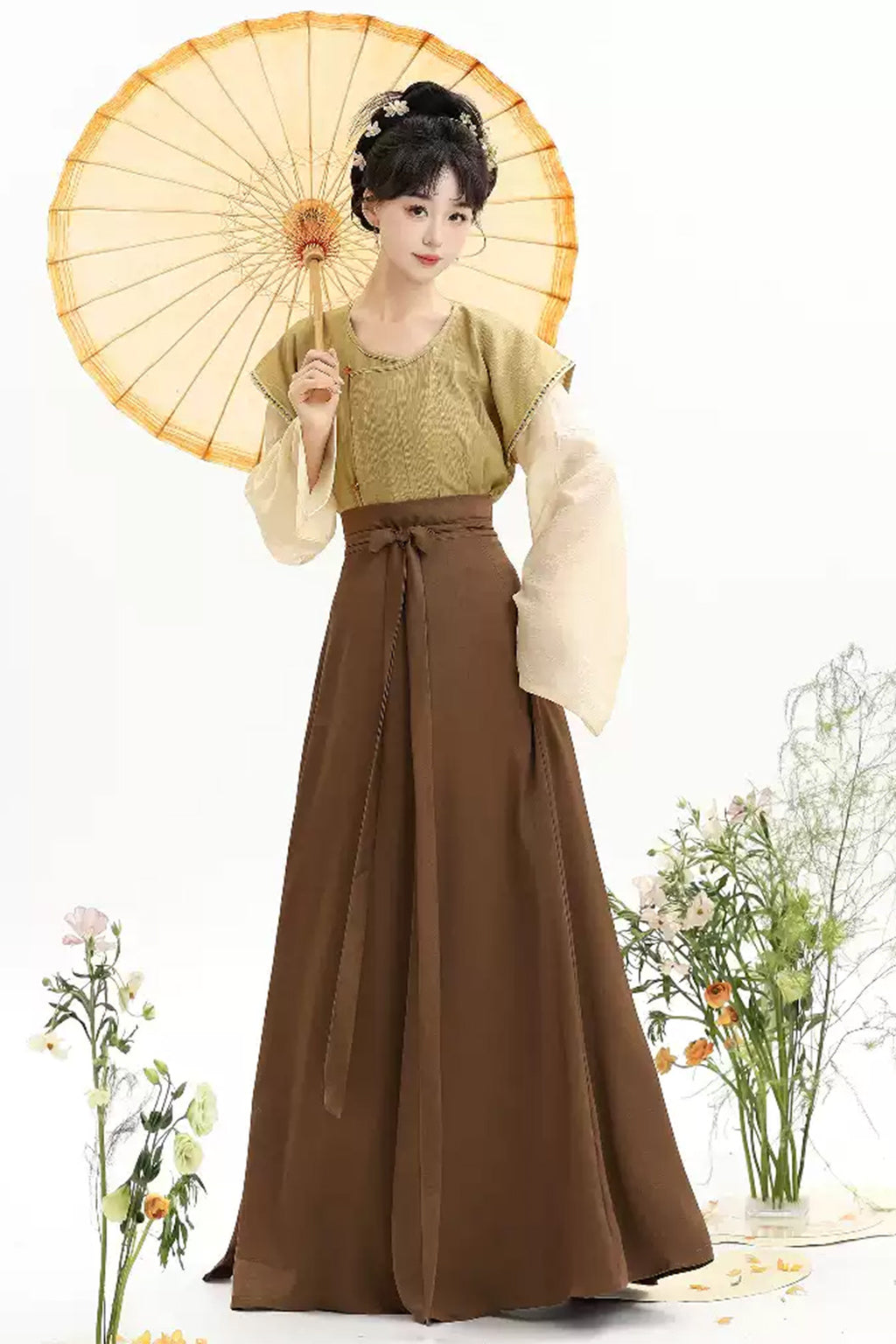 Tang Dynasty Clothing Beizi Spring Summer Set Purple Hanfu Dress - hehuan 合欢