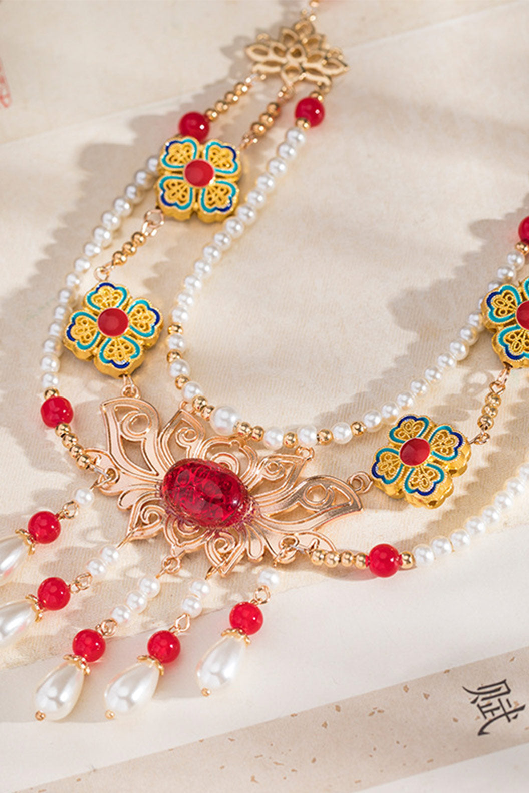 Tang Dynasty Double Layer Chinese Style Necklace
