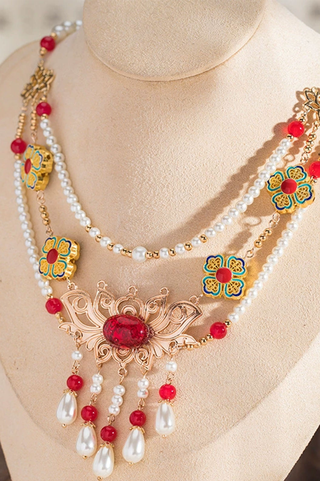 Tang Dynasty Double Layer Chinese Style Necklace