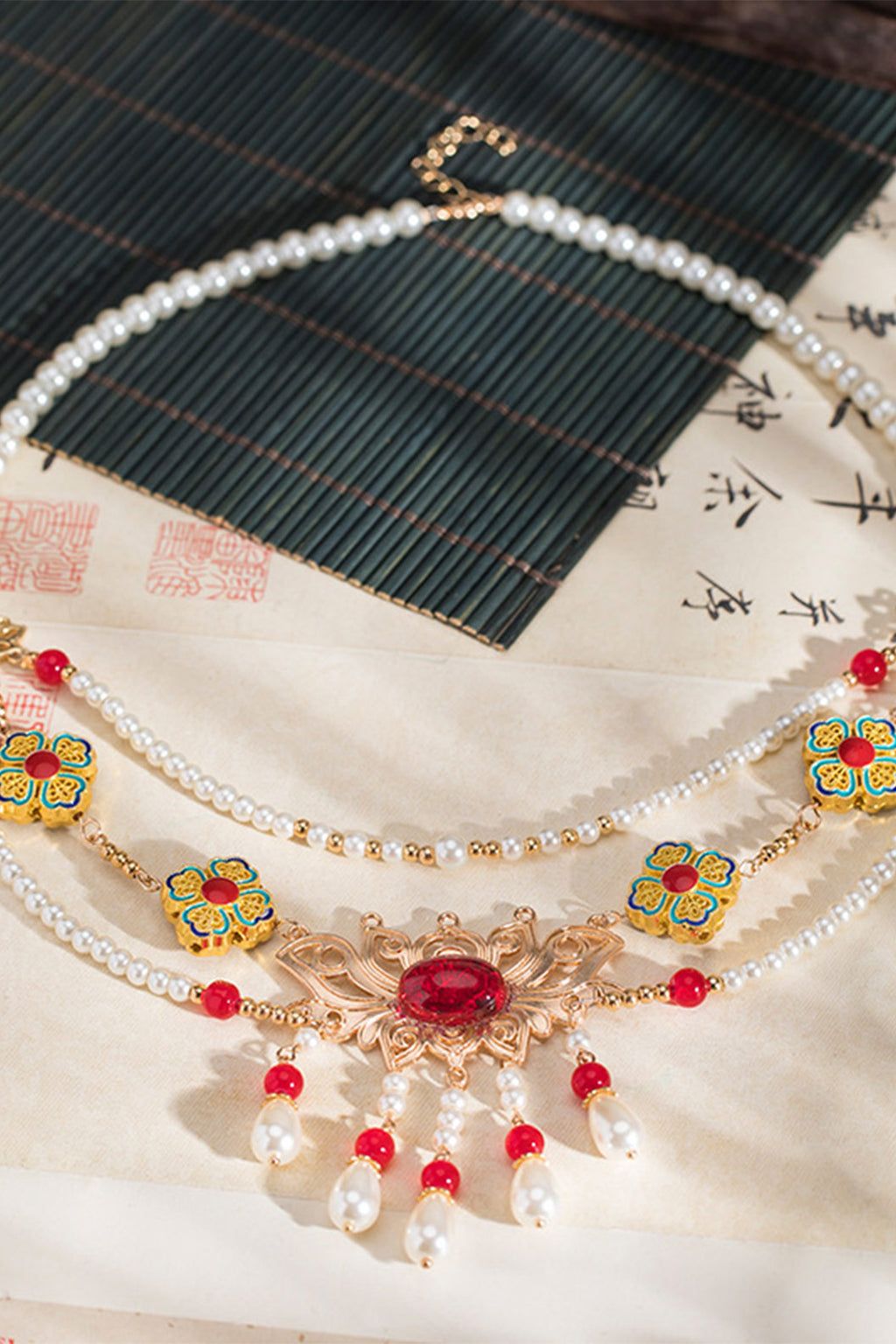 Tang Dynasty Double Layer Chinese Style Necklace