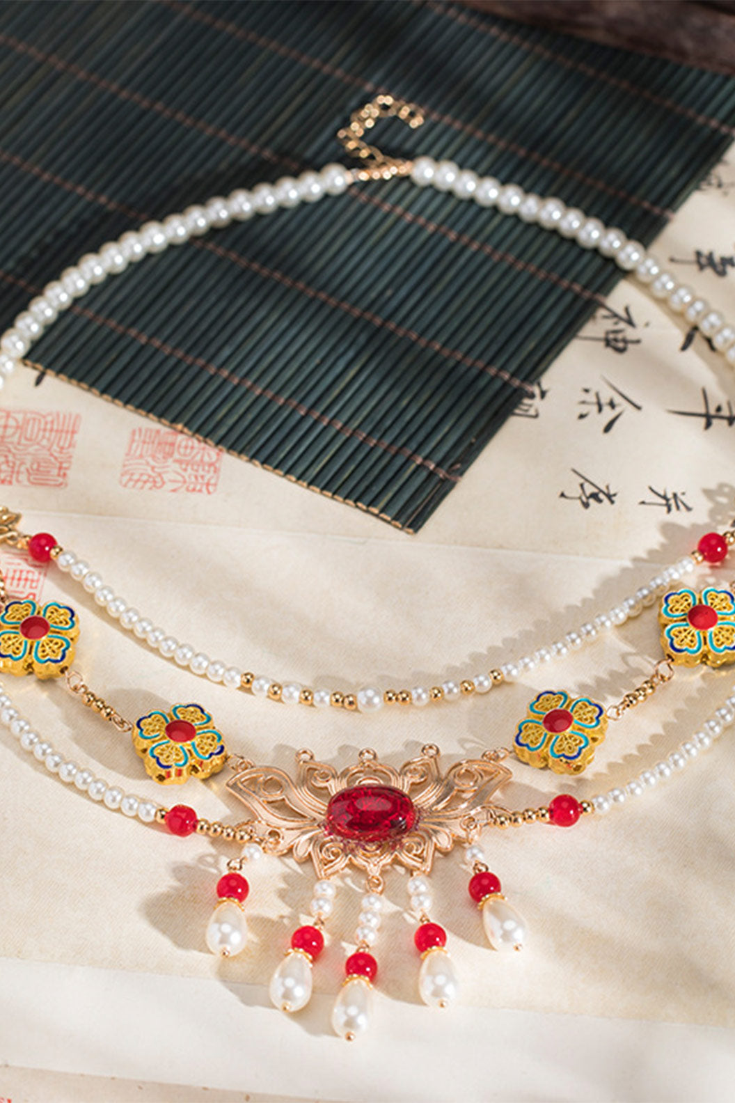 Tang Dynasty Double Layer Chinese Style Necklace