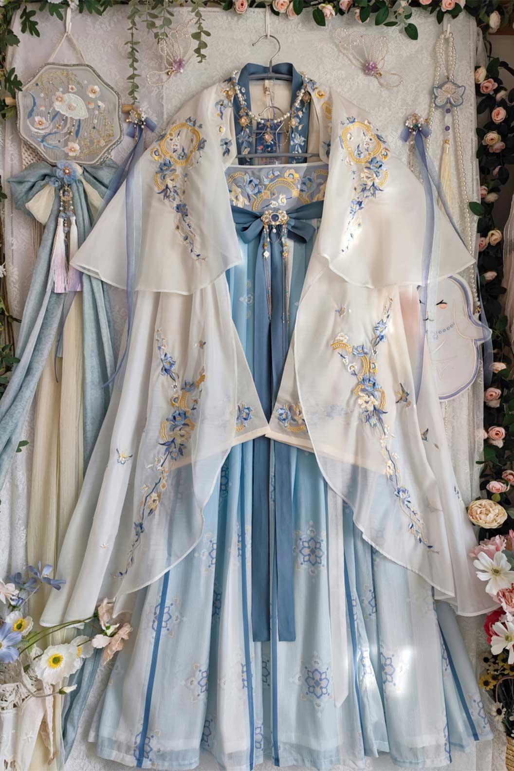 Tang dynasty hanfu blue hanfu with dream of china - menghua 梦华