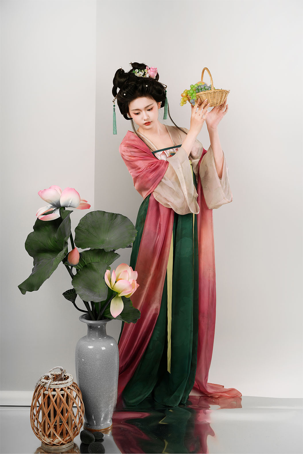 Tang dynasty hanfu green hanfu dress for jiangnan - leyan 乐嫣
