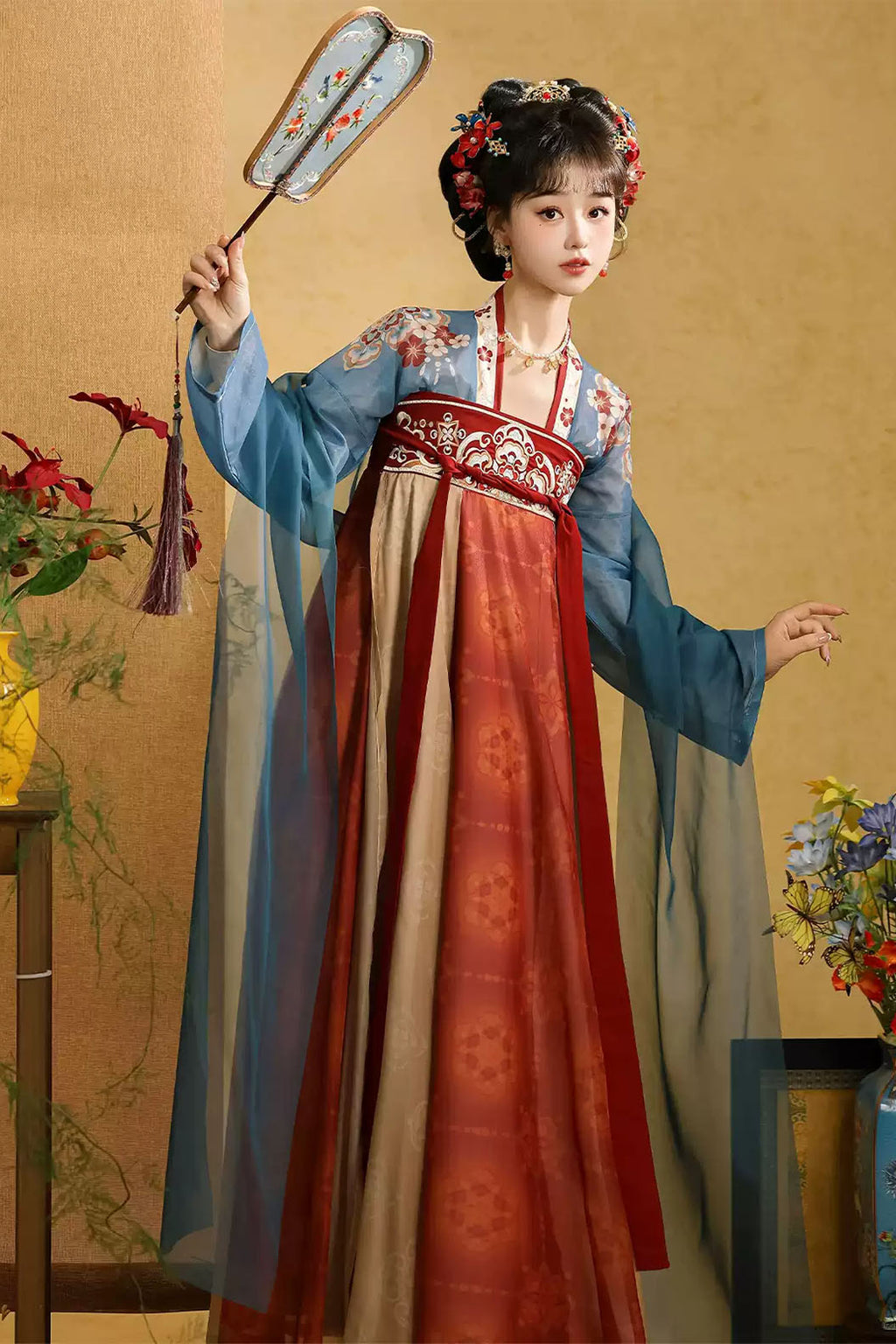 Tang dynasty hanfu embroidered ruqun hanfu dress for spring - dengyunque 灯云阙