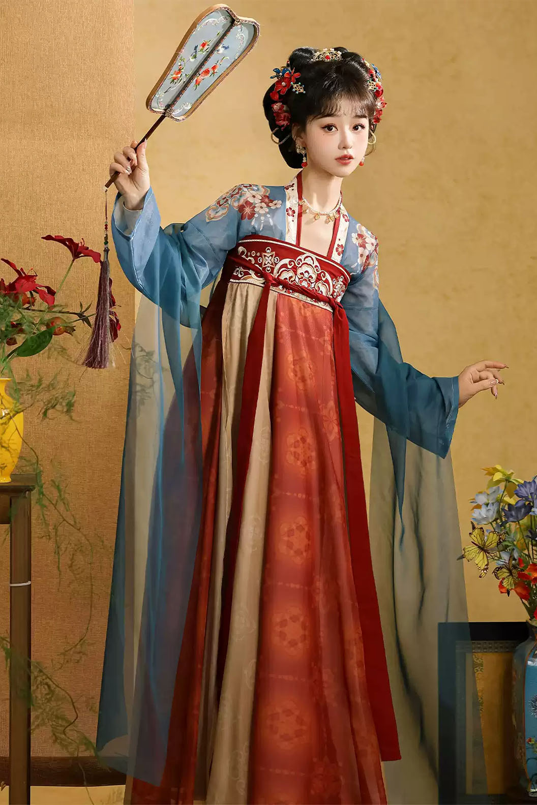 Tang dynasty hanfu embroidered ruqun hanfu dress for spring - dengyunque 灯云阙