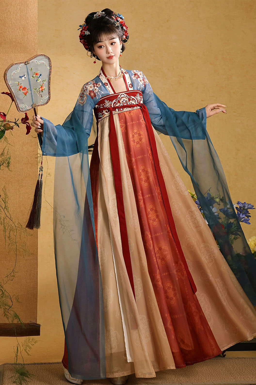 Tang dynasty hanfu embroidered ruqun hanfu dress for spring - dengyunque 灯云阙