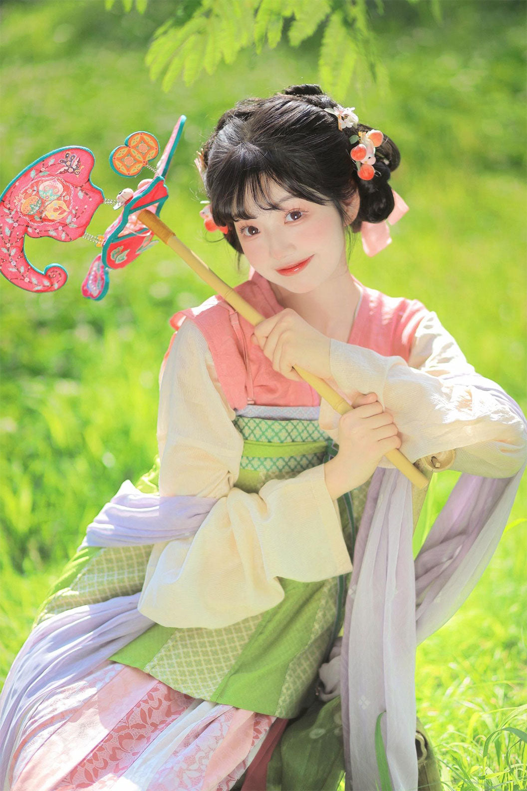 Tang Dynasty Pink Qi Xiong Hanfu Dress For Chinese Style - yinluo 樱络