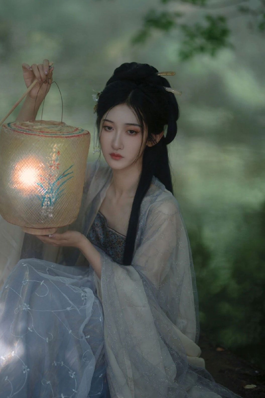 Tang Dynasty Purple Hanfu Dress Hezi Skirt and Wide Sleeve Shirt - wuxiao 雾绡