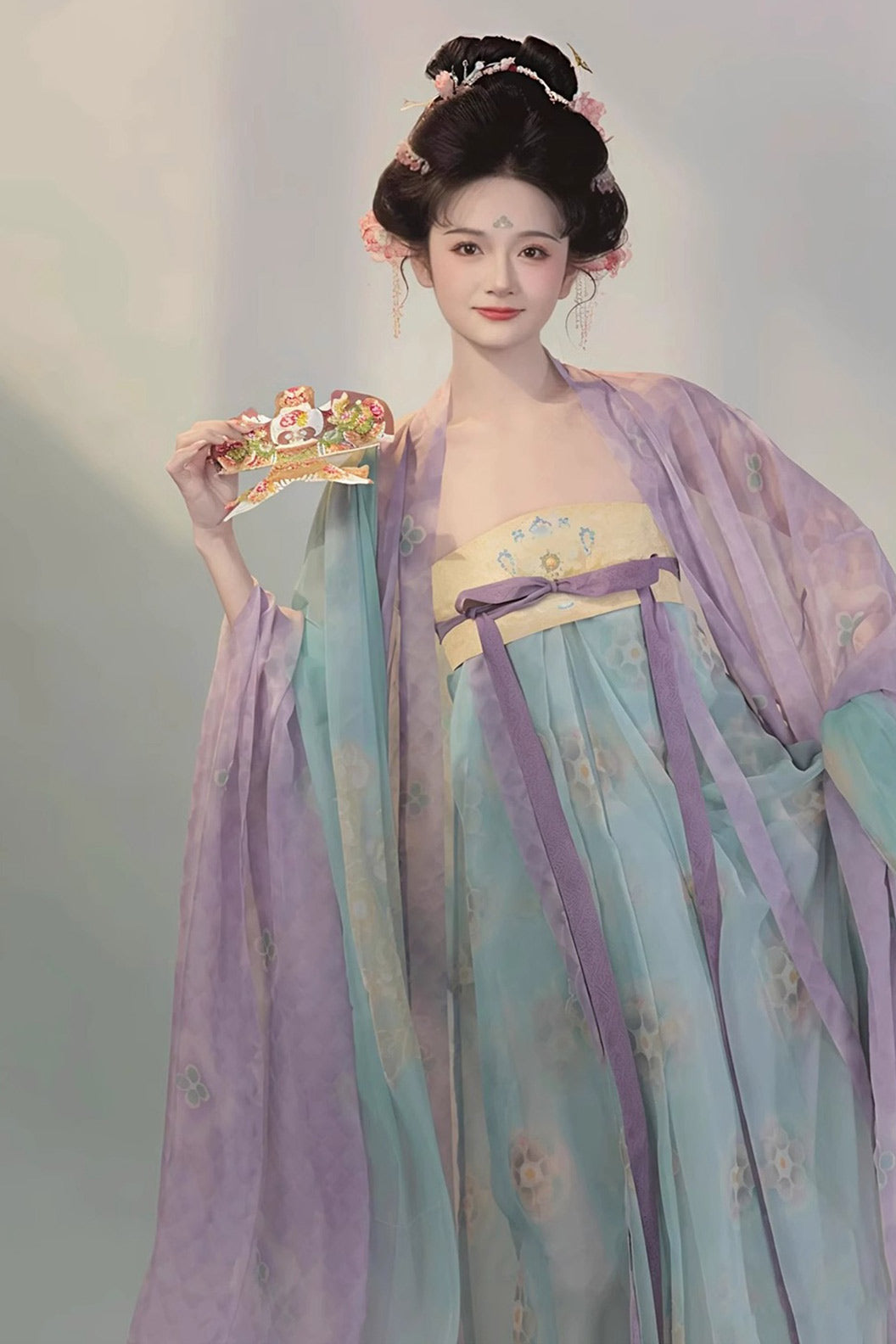 Tang Dynasty Purple Hanfu Dress Wide Sleeve Robe Chest High Ruqun Chinese Style - ziwei 紫薇