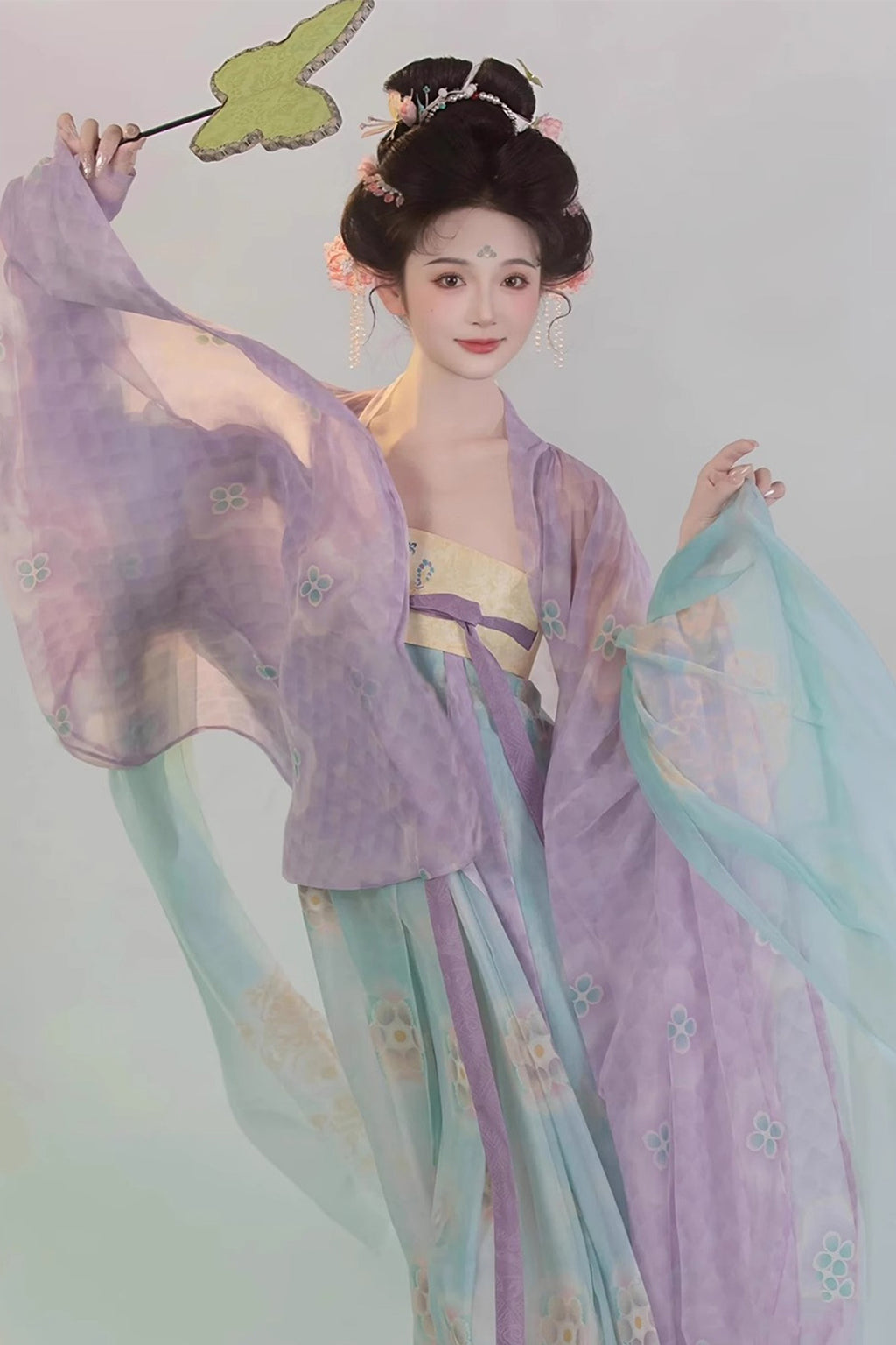 Tang Dynasty Purple Hanfu Dress Wide Sleeve Robe Chest High Ruqun Chinese Style - ziwei 紫薇