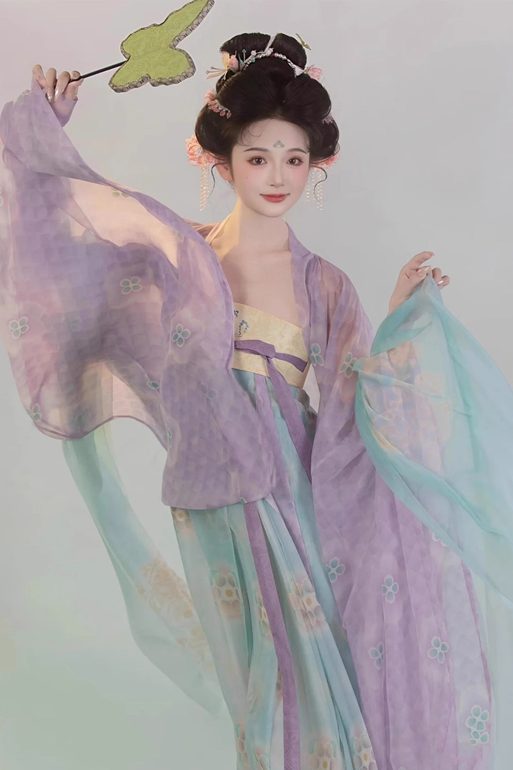 Tang Dynasty Purple Hanfu Dress Wide Sleeve Robe Chest High Ruqun Chinese Style - ziwei 紫薇