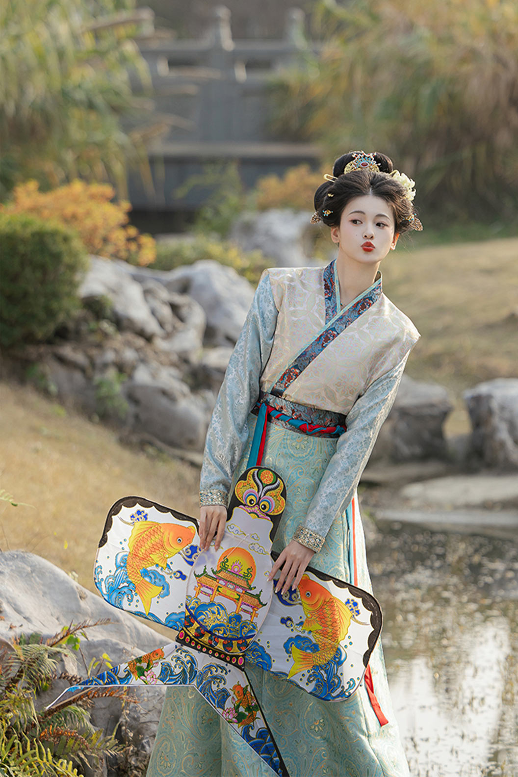 Tang Dynasty Tank Collar Po Skirt Chinese Style Red Hanfu Dress - xiayi 霞仪