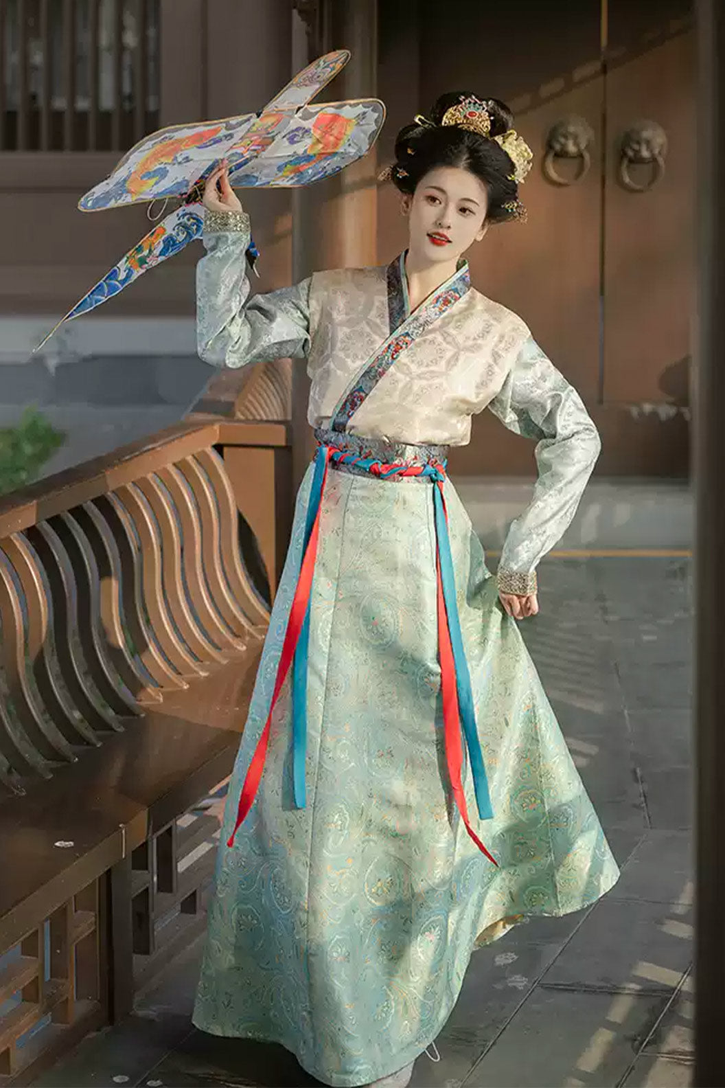 Tang Dynasty Tank Collar Po Skirt Chinese Style Red Hanfu Dress - xiayi 霞仪