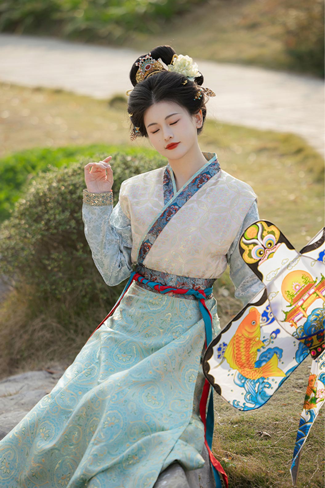 Tang Dynasty Tank Collar Po Skirt Chinese Style Red Hanfu Dress - xiayi 霞仪