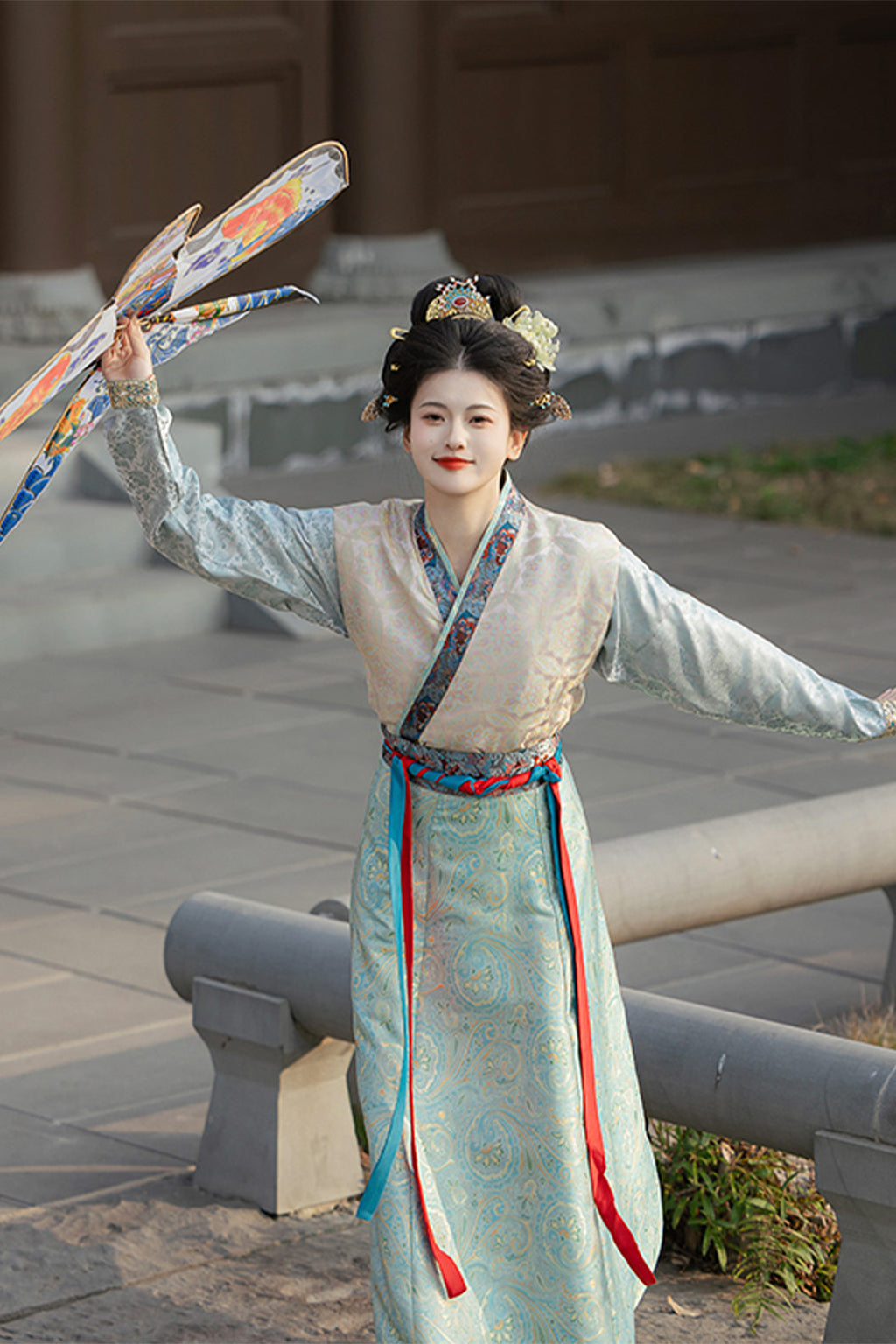 Tang Dynasty Tank Collar Po Skirt Chinese Style Red Hanfu Dress - xiayi 霞仪