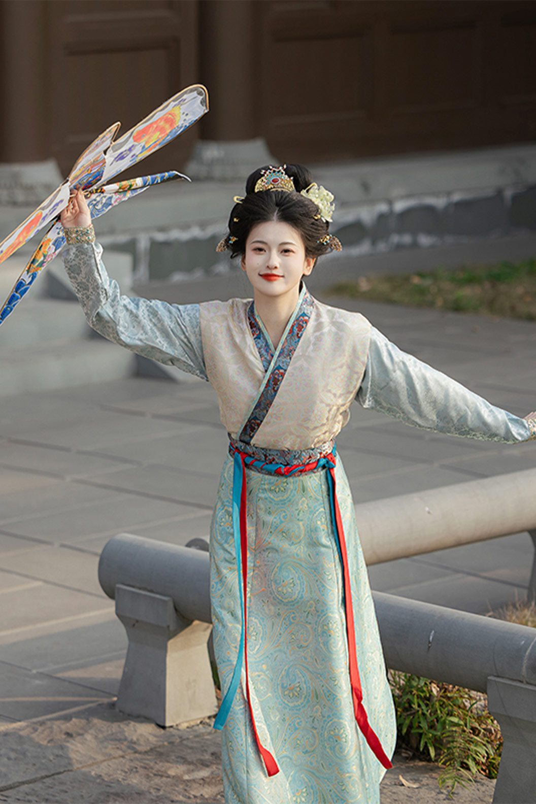 Tang Dynasty Tank Collar Po Skirt Chinese Style Red Hanfu Dress - xiayi 霞仪