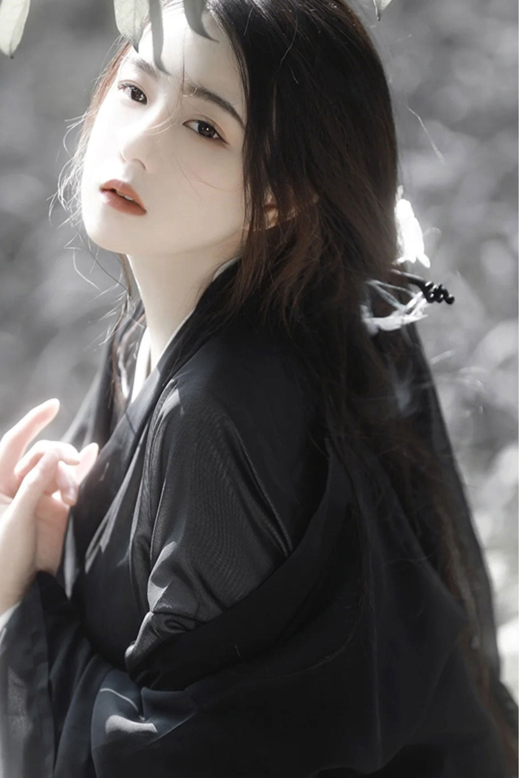 Warring states hanfu cross collar waist length robe- yunmo 云陌