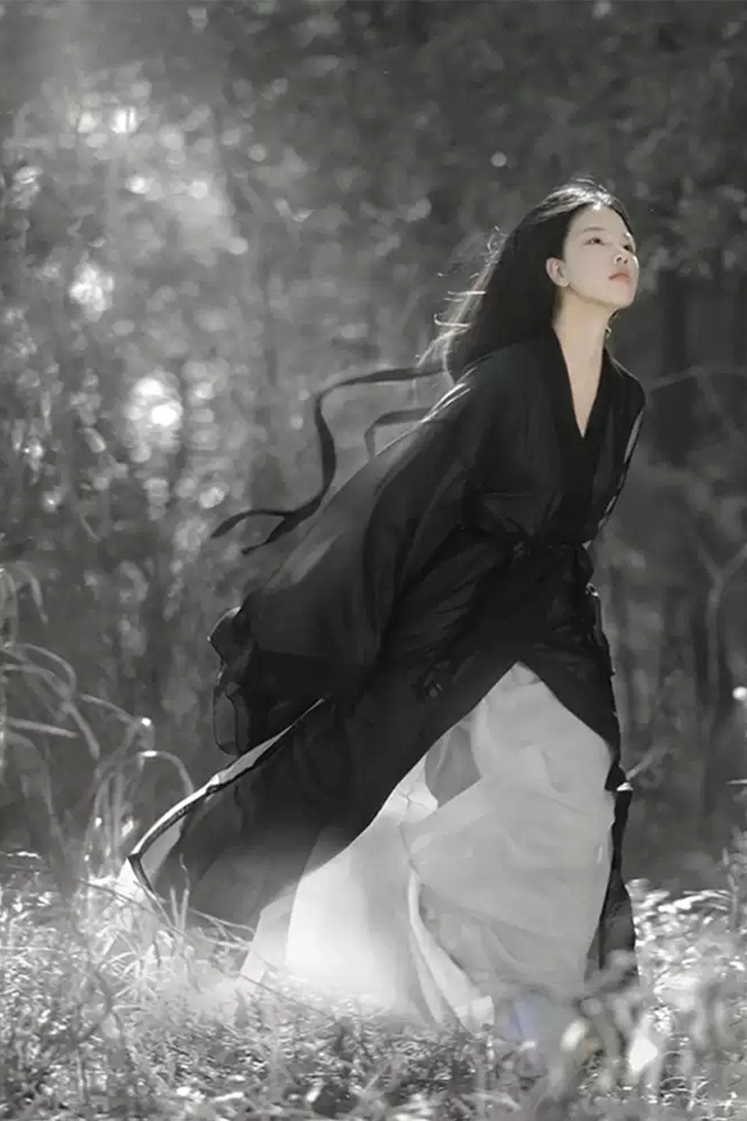 Warring states hanfu cross collar waist length robe- yunmo 云陌