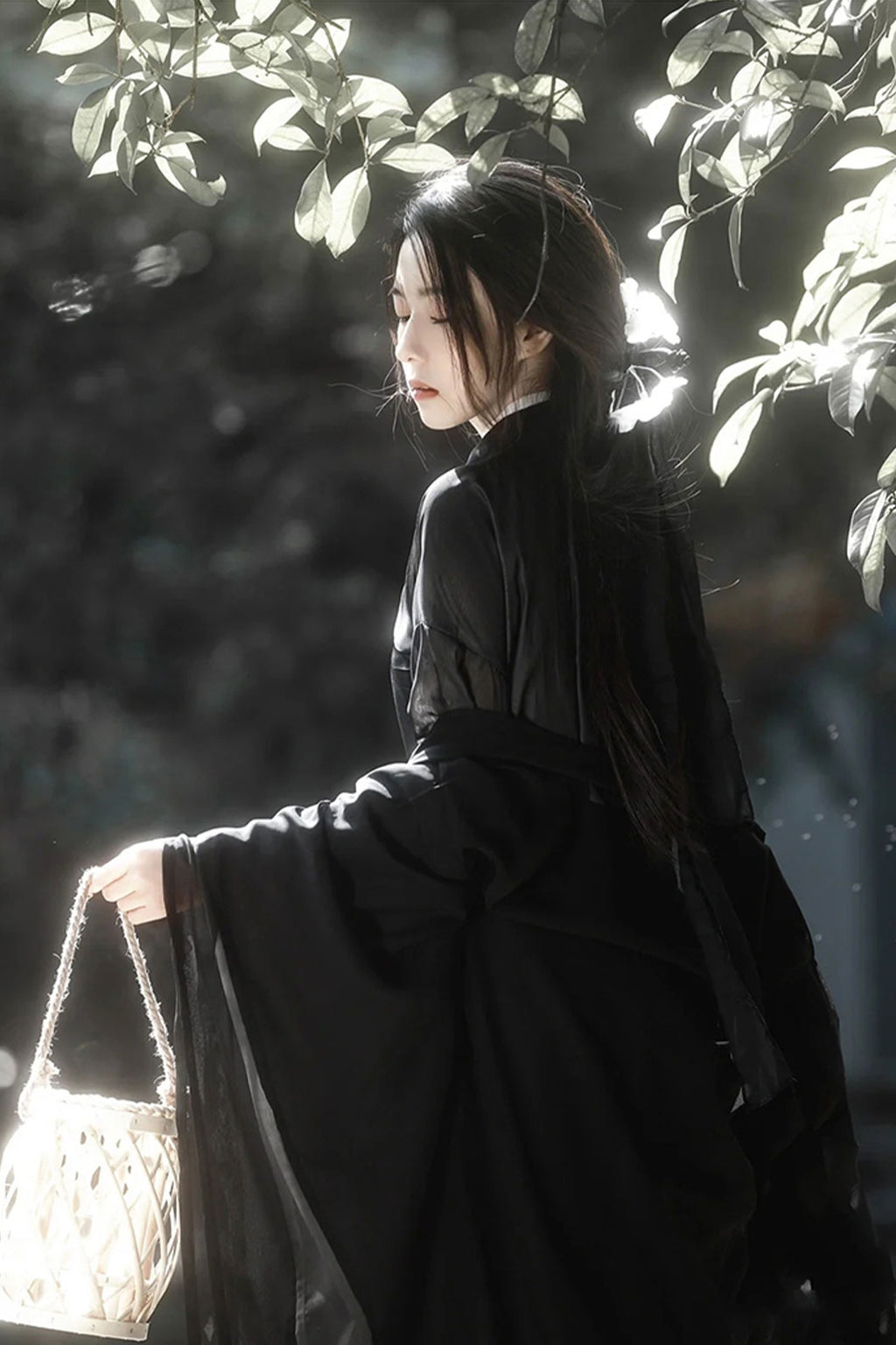 Warring states hanfu cross collar waist length robe- yunmo 云陌