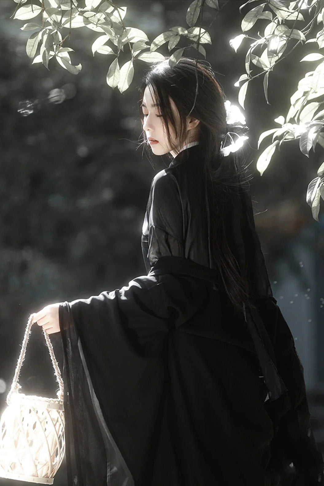 Warring states hanfu cross collar waist length robe- yunmo 云陌