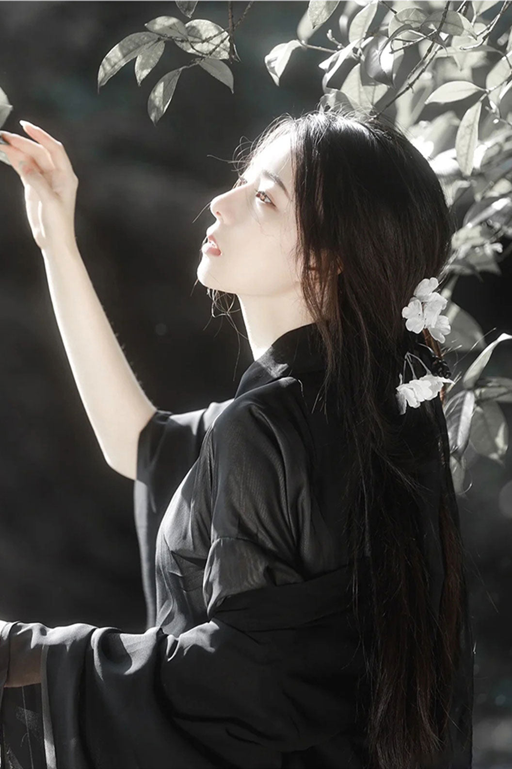 Warring states hanfu cross collar waist length robe- yunmo 云陌