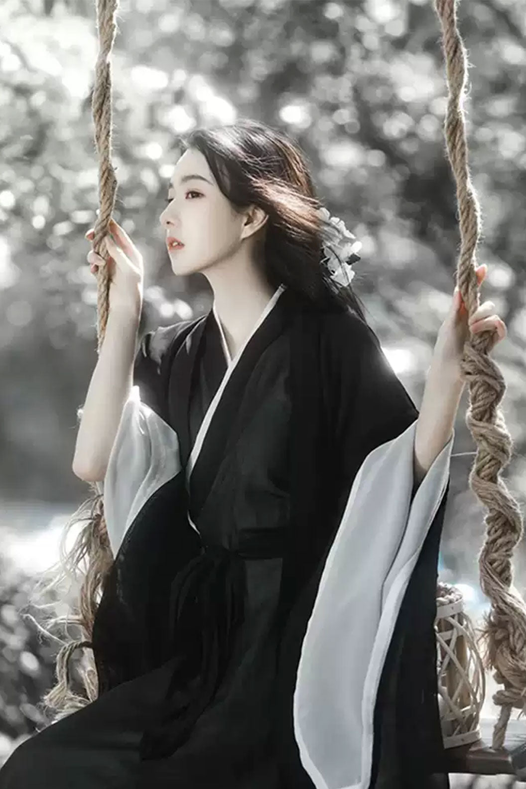 Warring states hanfu cross collar waist length robe- yunmo 云陌