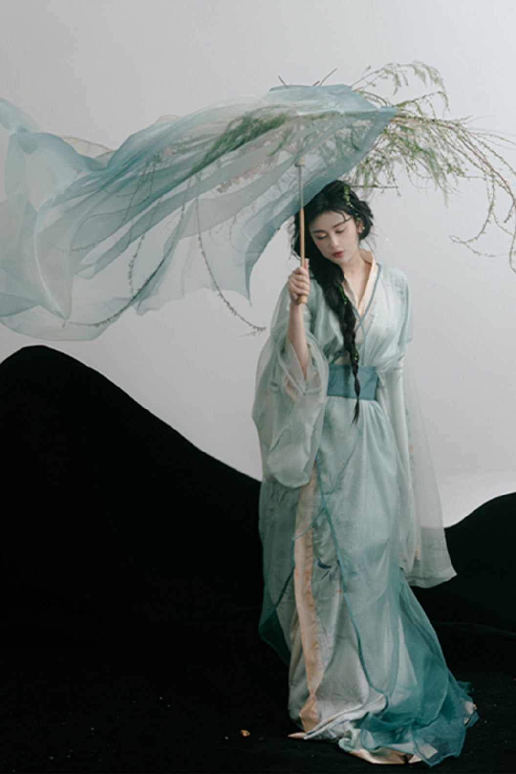 Song Dynasty Blue Hanfu Dress with Ruqun for Daily Wear - yunxi 云汐