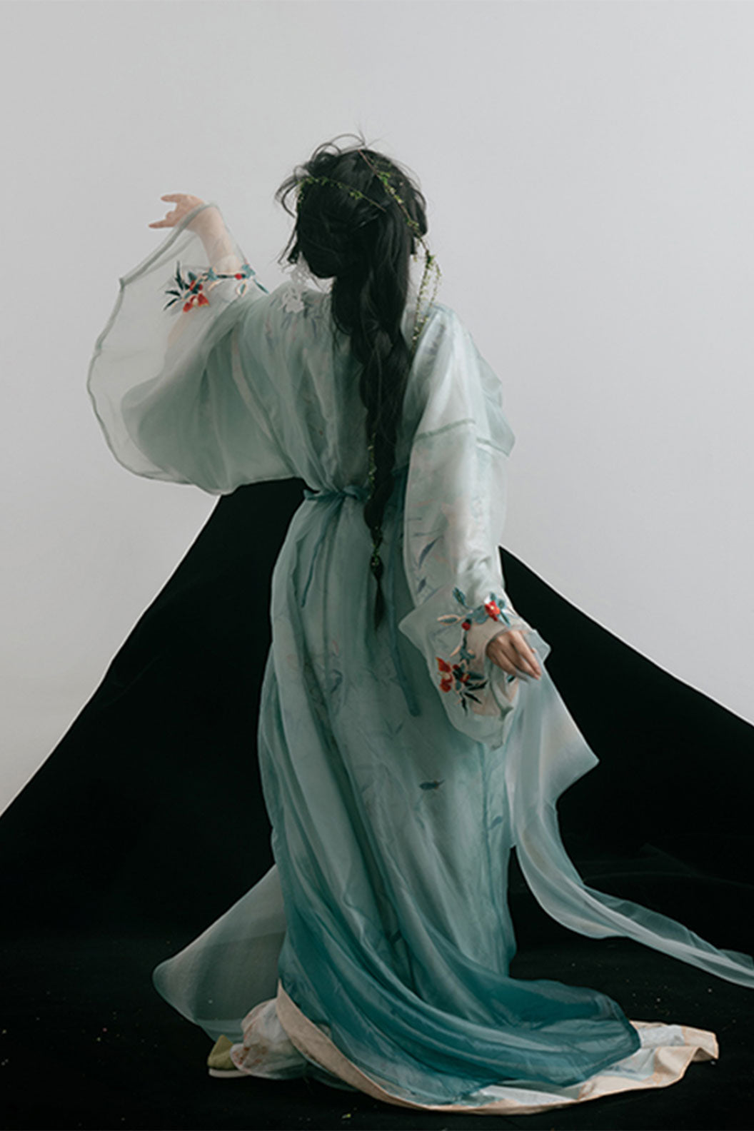 Song Dynasty Blue Hanfu Dress with Ruqun for Daily Wear - yunxi 云汐