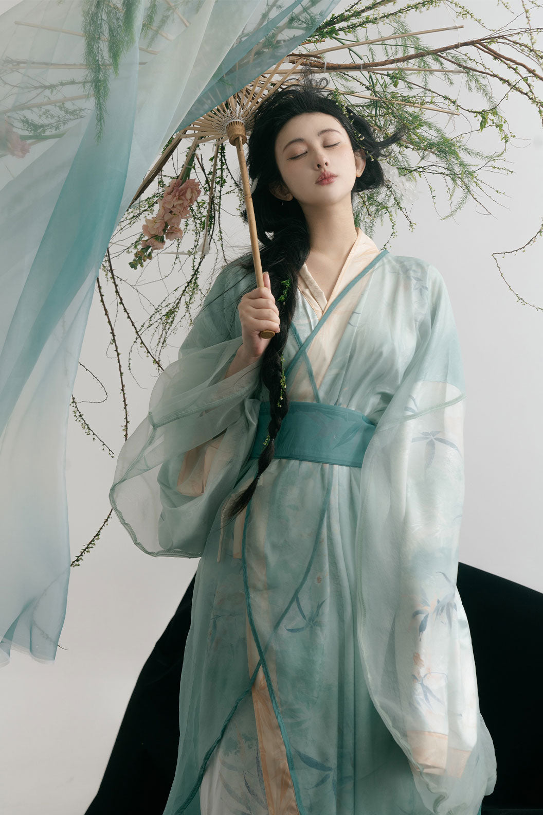 Song Dynasty Blue Hanfu Dress with Ruqun for Daily Wear - yunxi 云汐