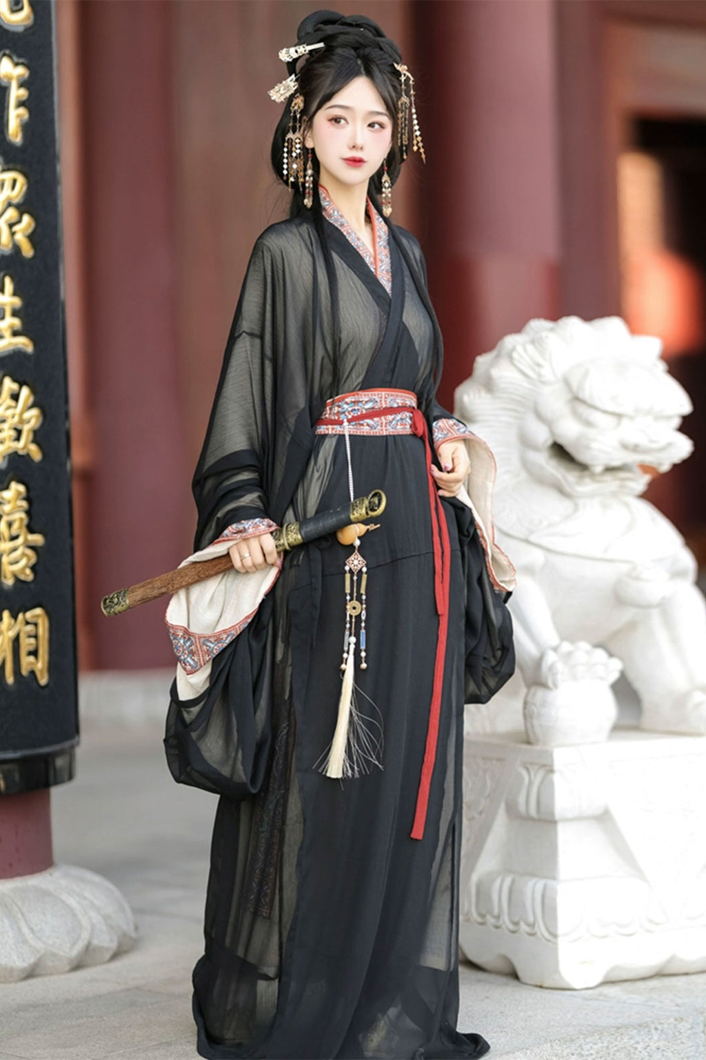 Warring states robe mashan style straight hem robe - mengyu 梦域