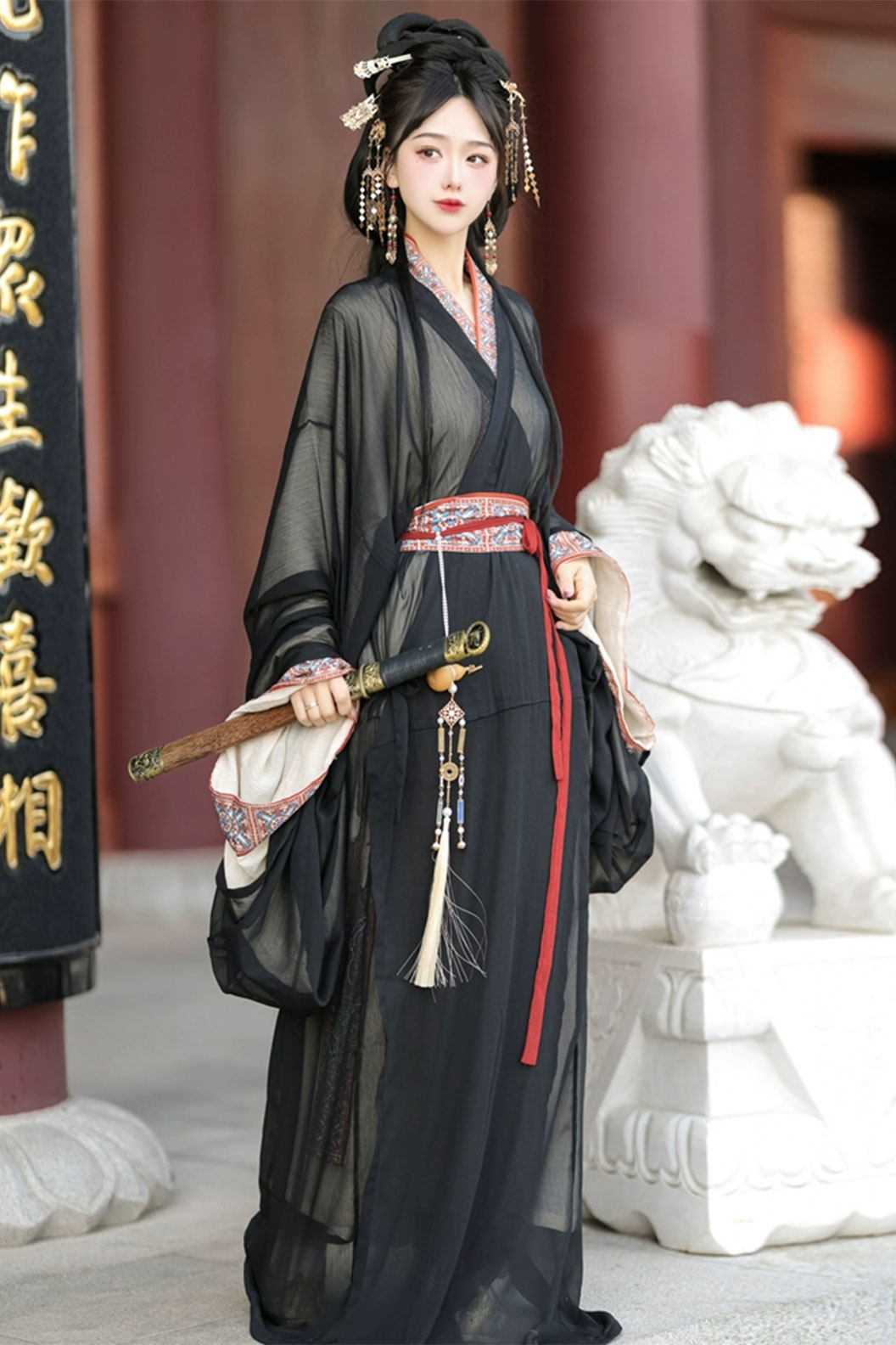 Warring states robe mashan style straight hem robe - mengyu 梦域