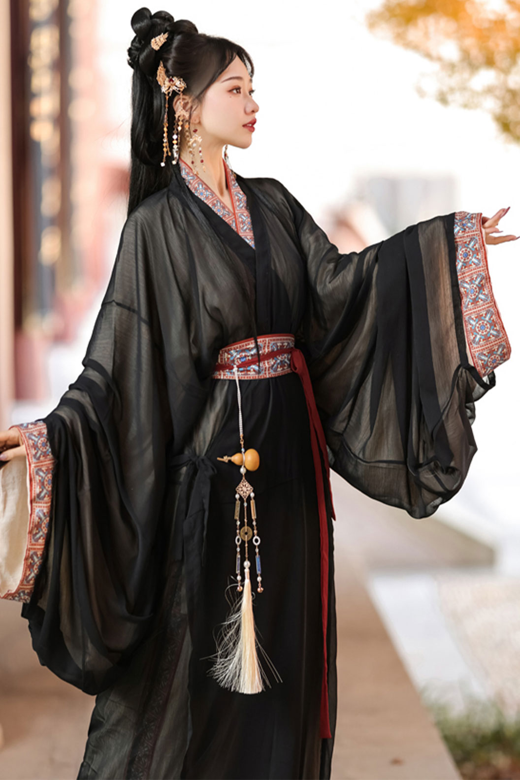 Warring states robe mashan style straight hem robe - mengyu 梦域
