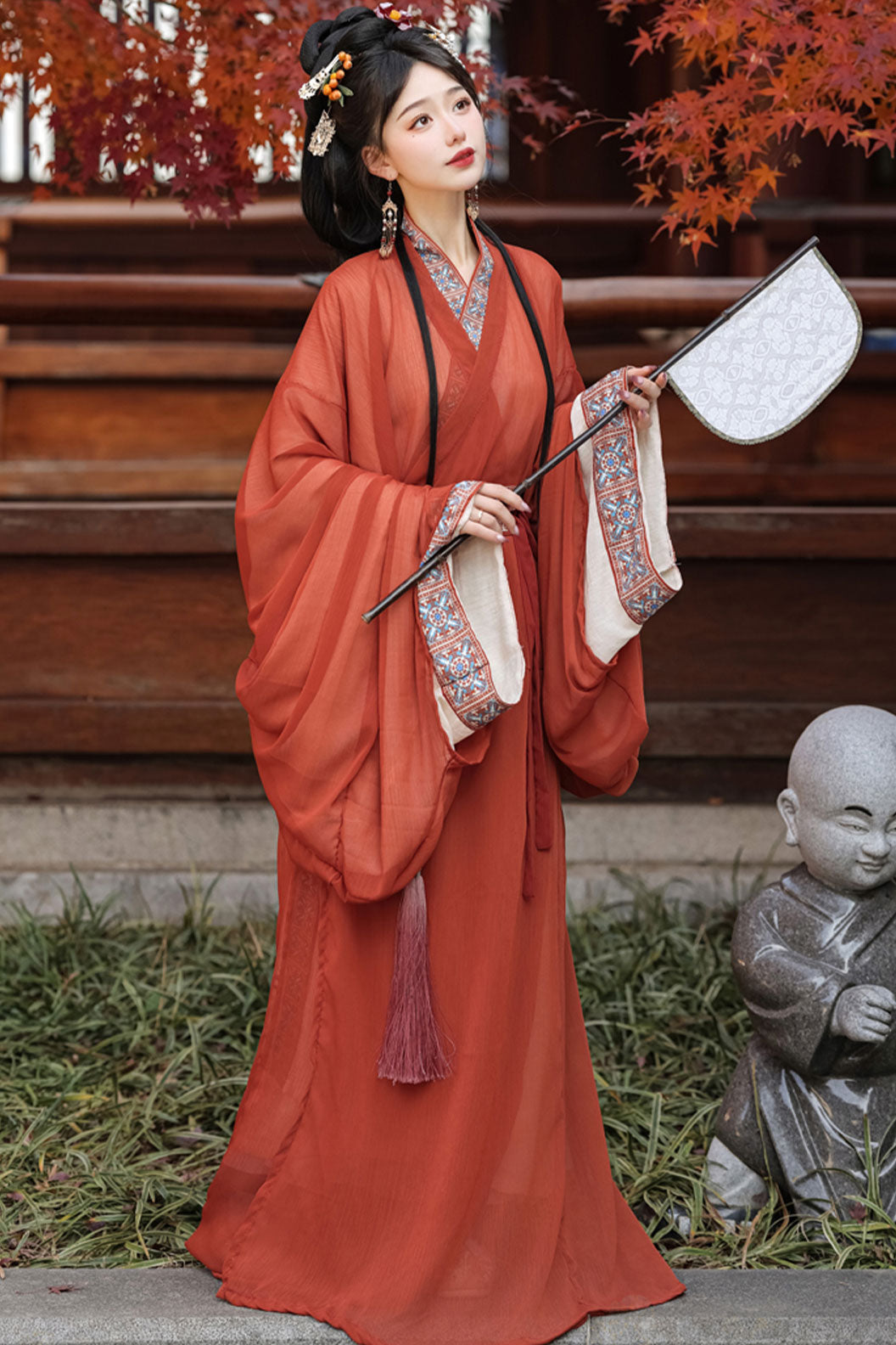 Warring states robe mashan style straight hem robe - mengyu 梦域