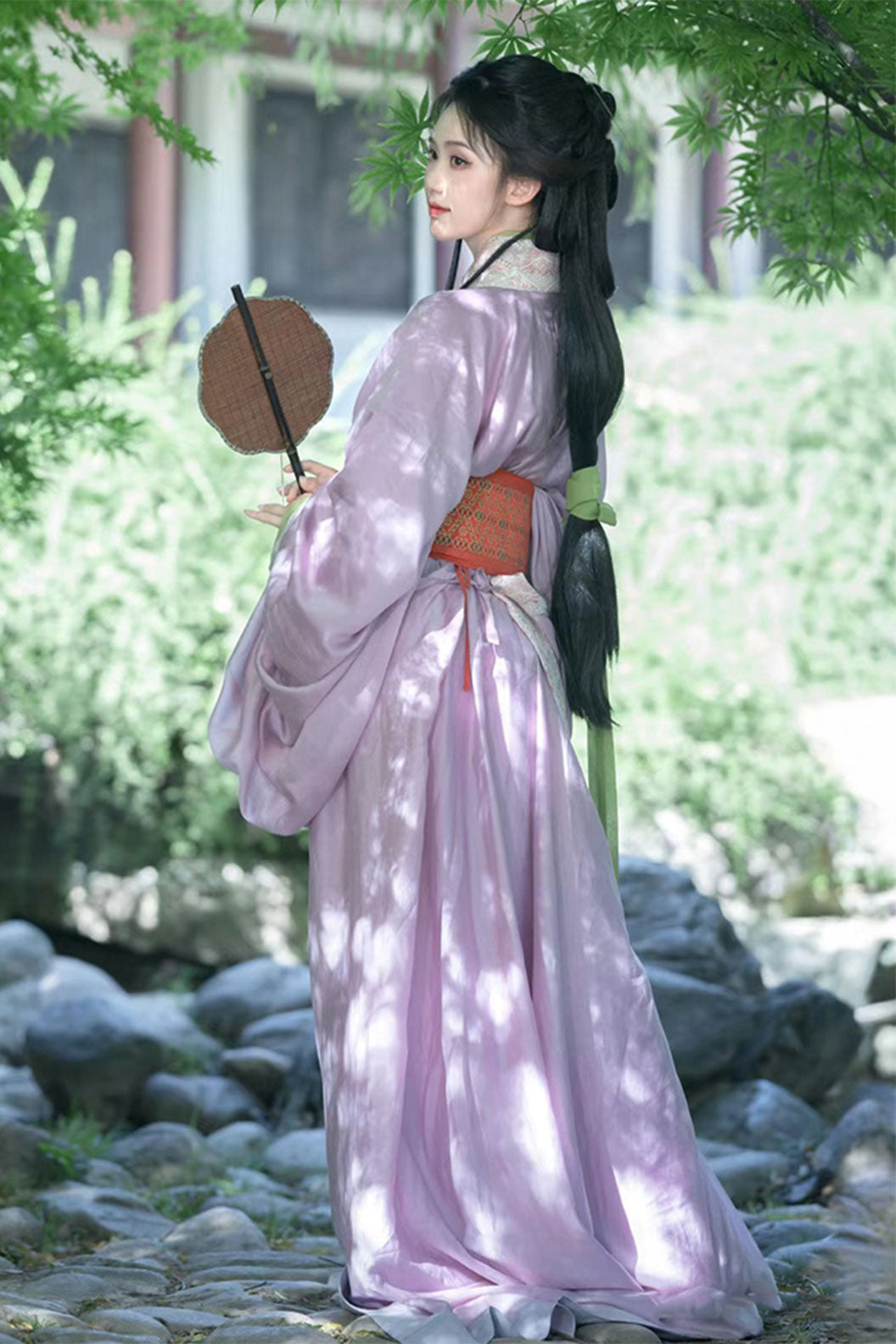 Warring states robe straight hem robe with purple ruqun- lige 离歌