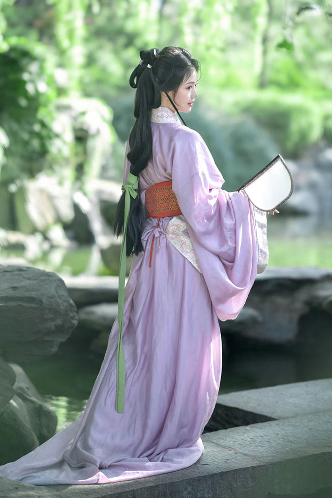 Warring states robe straight hem robe with purple ruqun- lige 离歌