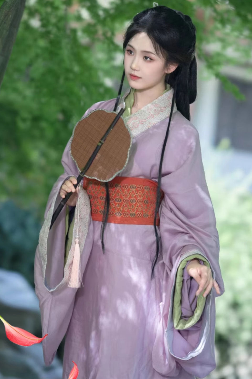 Warring states robe straight hem robe with purple ruqun- lige 离歌