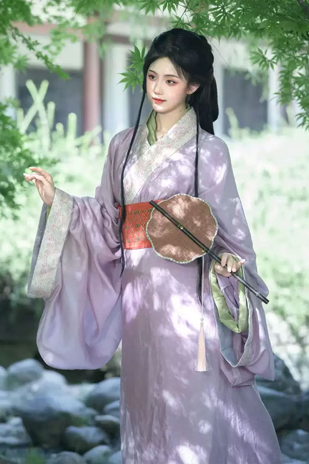 Warring states robe straight hem robe with purple ruqun- lige 离歌