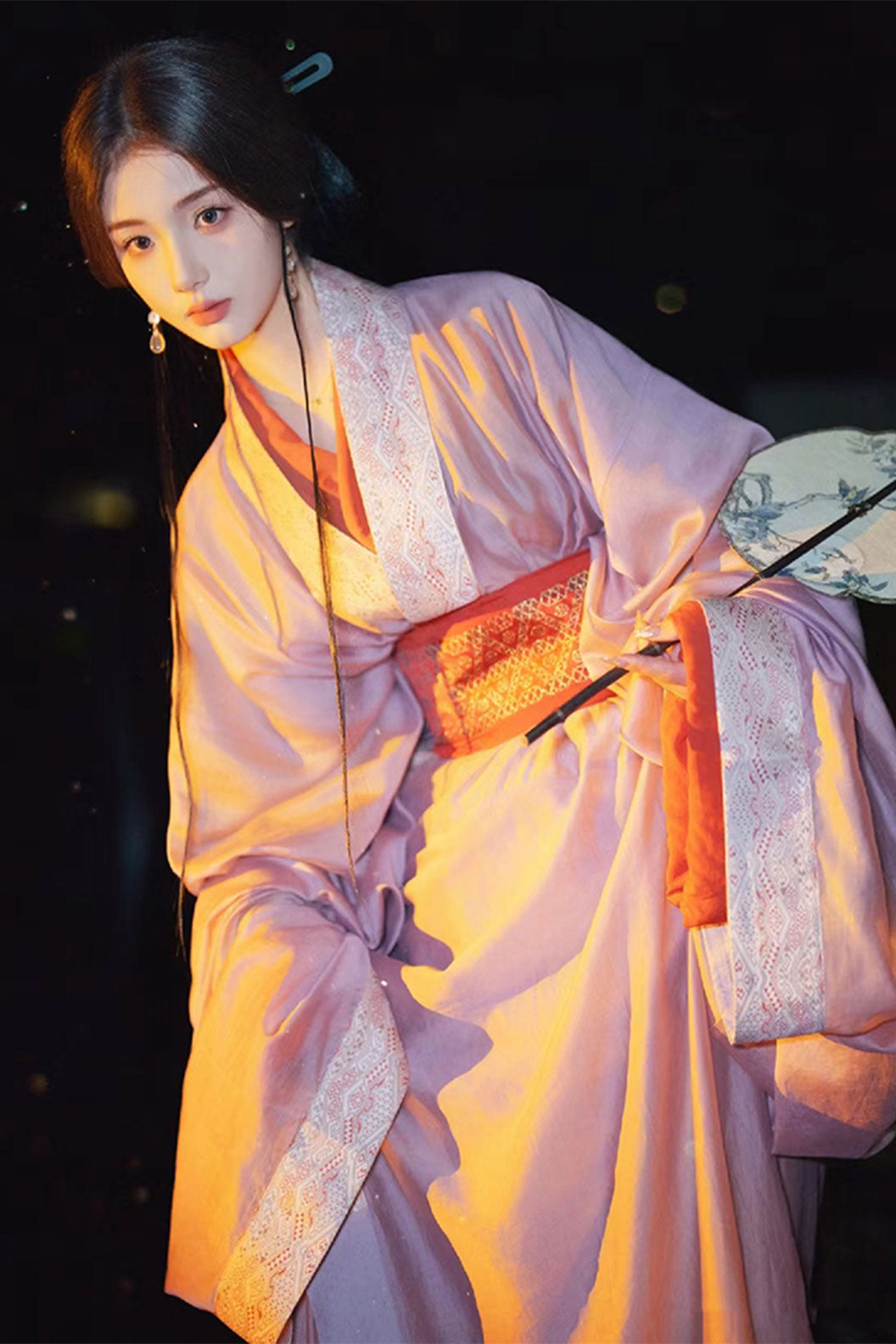 Warring states robe straight hem robe with purple ruqun- lige 离歌